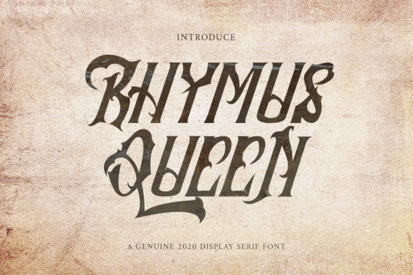 Rhymus Queen: A Bold Blackletter Font for Handmade Labels & Printables